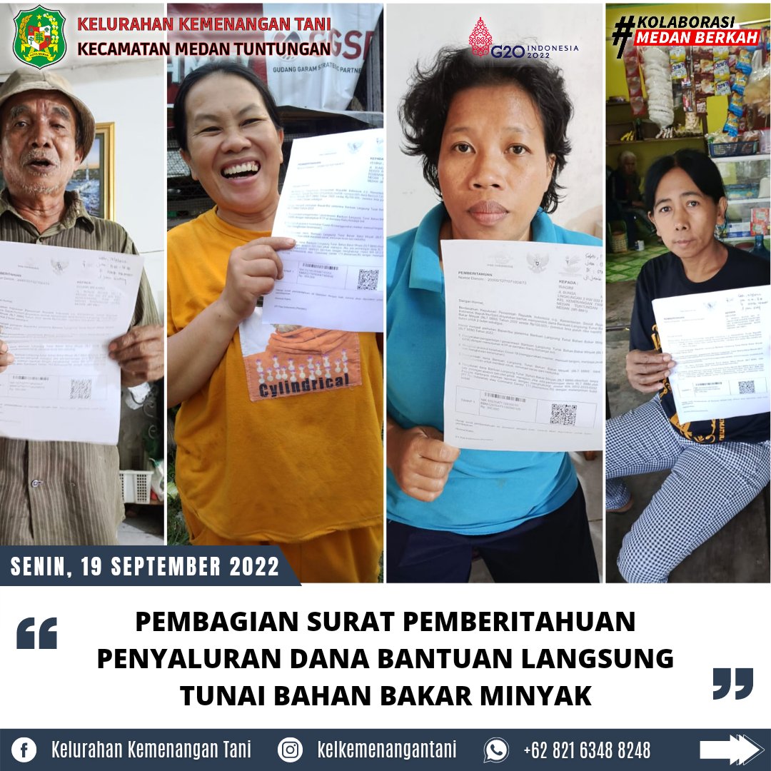 Pembagian Surat Pemberitahuan Penyaluran Dana Bantuan Langsung Tunai Bahan Bakar Minyak