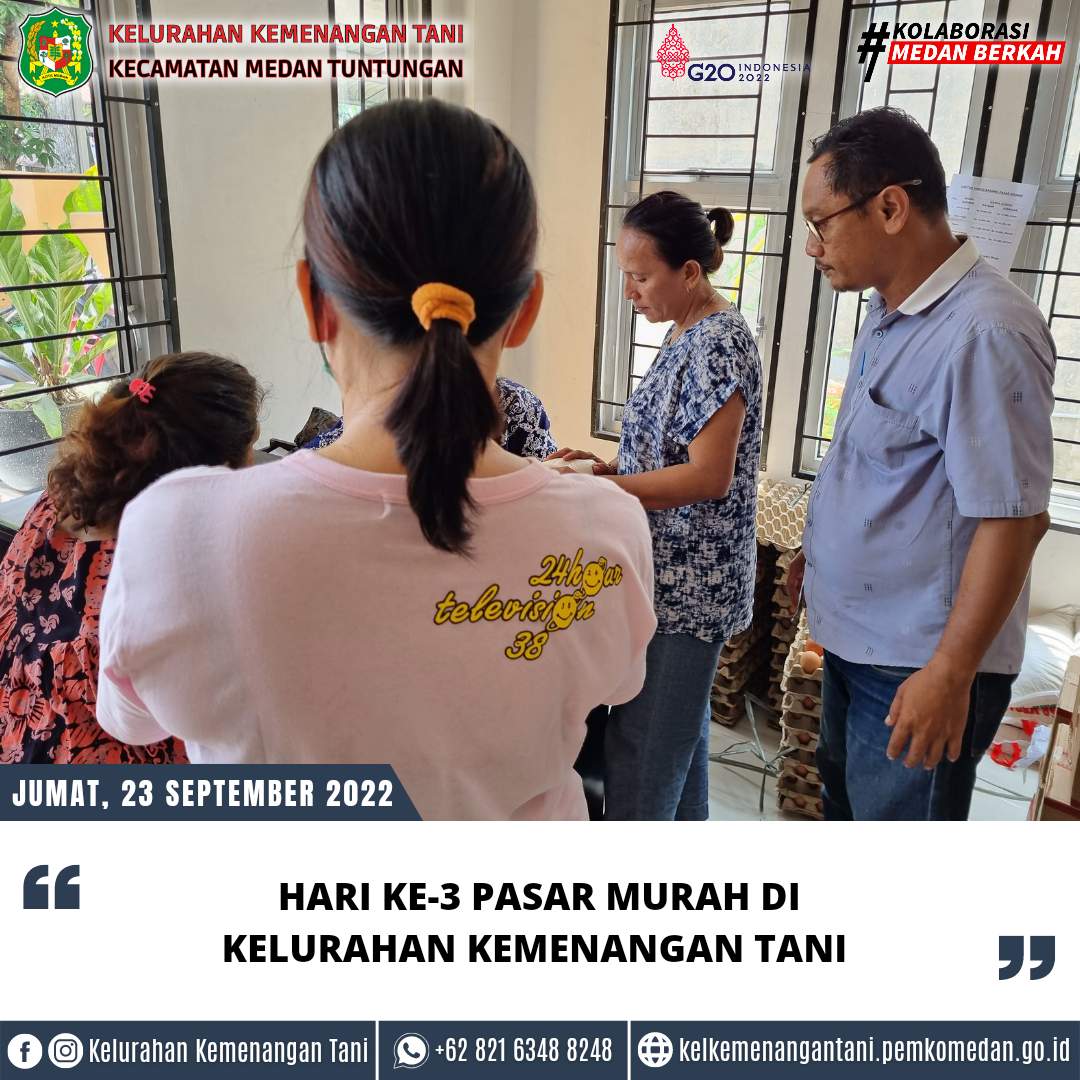 Hari Ke-3 Pasar Murah di Kelurahan Kemenangan Tani