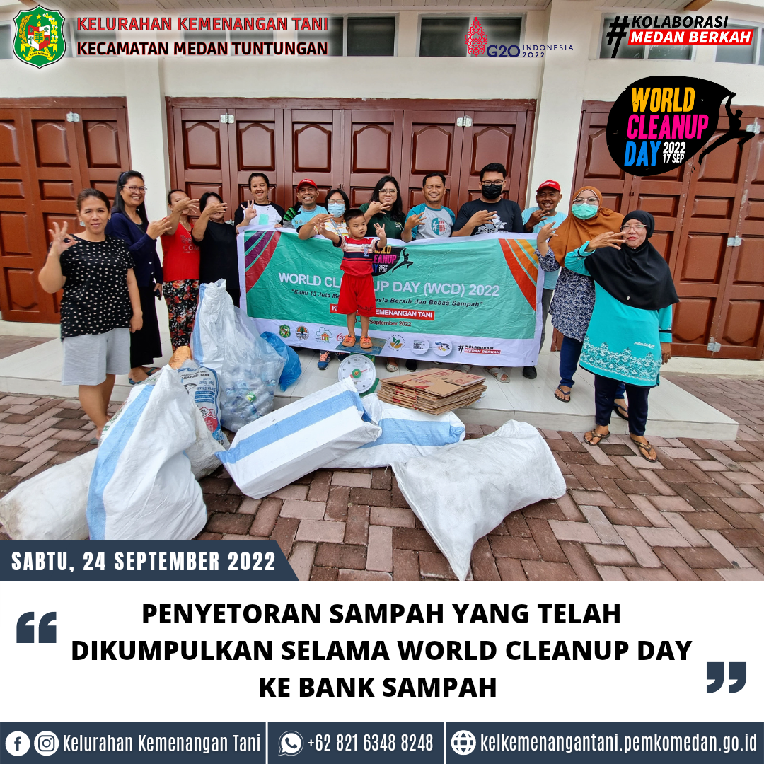 Penyetoran Sampah Selama World Cleanup Day ke Bank Sampah