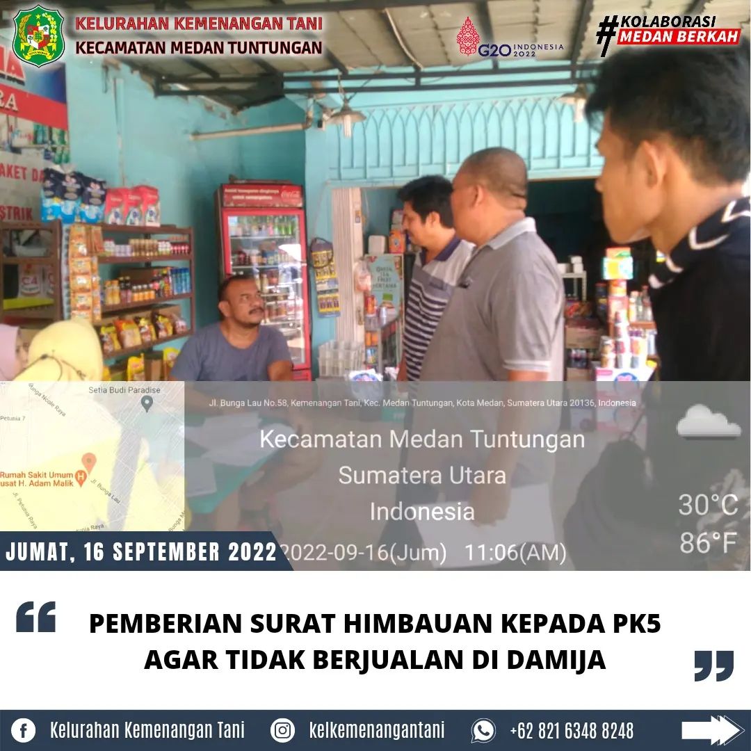 Pemberian Surat Himbauan Kepada Pedagang Kaki Lima (PK5) Agar Tidak Berjualan di Damija