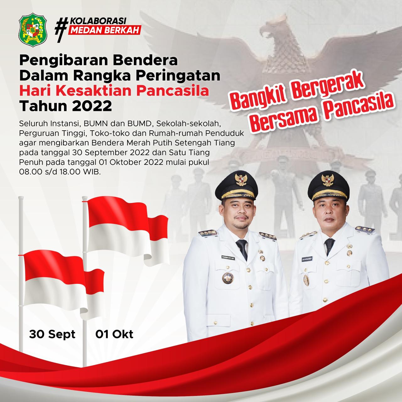 Kibarkan Bendera Merah Putih dalam Rangka Hari Kesaktian Pancasila